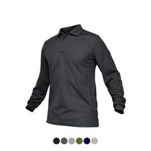 Ghassy Co. Jersey Koyu Gri Golf Polo Gömlek Pike Performans Taktik Askeri Uzun Kollu Erkek T-shirt