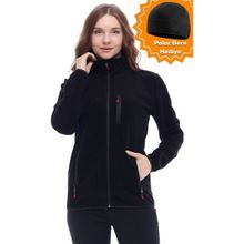 Ghassy Co. TMFR869866011 Outdoor Siyah Kadın Polar Ceket