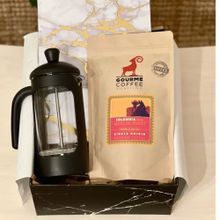 Gift Moda Altın Varak Tasarımlı French Press ve Filtre Kahveli Sevgiliye Hediye Seti Ajanda