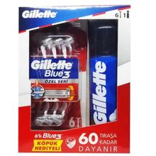 Gillette BlUE3 6'lı Tıraş Bıçağı + 200 ml Tıraş Köpüğü Milli Takım Özel Paketi