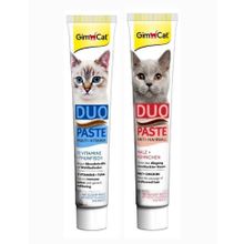 GimCat 50 gr Multivitamin Duo Paste Tuna+ Duo Paste Anti Hairball Chicken Malt Macun