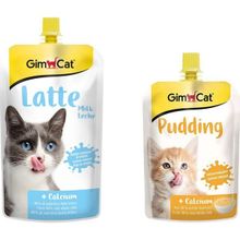 GimCat Milk Latte Calcium Sıvı Kedi Sütü 200 ml + 150 gr Classic Kalsiyum Kedi Pudingi