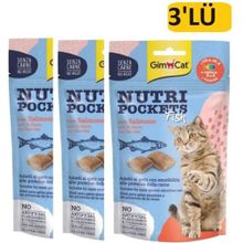 GimCat Nutripockets Somonlu ve Omega 3x60 gr Kedi Ödülü