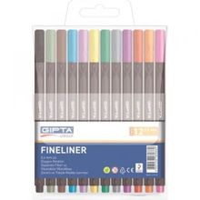 Gıpta 0.4 mm PVC Blister Üçgen 12 Renk Fineliner Kalem