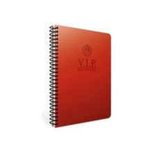 Gıpta 1080 A4 Vip Deri Kapak Spiralli Çizgili Kırmızı Defter