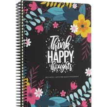 Gıpta Best Notes Think Happy Thoughts Spiralli Sert Kapak 120 Yaprak 17x24 Kareli Defter