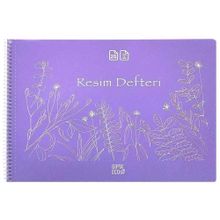 Gıpta Eco Spiralli Lila Plastik Kapak 25 Yaprak 25x35 cm Resim Defteri
