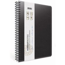 Gıpta Sunday Notes Siyah Sert Deri Kapak 140 Yaprak 17x24 cm Çizgili Spiralli Defter
