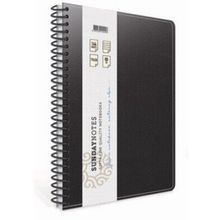 Gıpta Sunday Notes Siyah Sert Deri Kapak 140 Yaprak A4 Çizgili Spiralli Defter