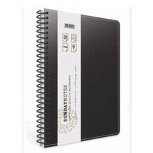 Gıpta Sunday Notes Siyah Sert Deri Kapak 140 Yaprak A4 Kareli Spiralli Defter