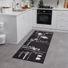 Giz Home Siyah 75x200 cm Joy Mutfak Halısı