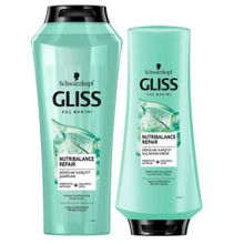 Gliss 2x500ml Nutribalance Şampuan + 360ml Saç Kremi