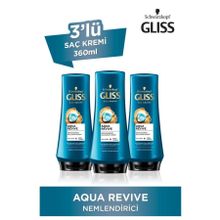 Gliss Aqua Revive Hyaluron ve Deniz Yosunu Özlü Nemlendirici 3x360 ml Saç Kremi