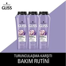 Gliss Blonde Perfector 3x250 ml Turunculaşma Karşıtı Mor Şampuan