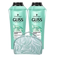 Gliss Nutribalance 2x360 ml Şampuan + Makyaj Çantası