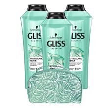 Gliss Nutribalance 3x360 ml Şampuan + Makyaj Çantası