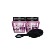 Gliss Serum Deep Repair 2x300 ml Saç Maskesi + Saç Fırçası
