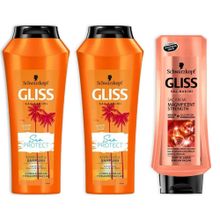 Gliss Sun Protect 2x360 ml Şampuan + 400 ml Magnificent Saç Kremi