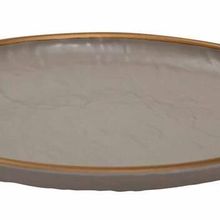 Globy Açık Büfe Gold 28x28x3.2 cm Yuvarlak Servis Sunum Tabağı