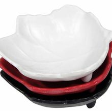 Globy Melamin Minimal Siyah 10 cm 6'lı Yaprak Kase Sosluk