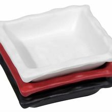 Globy Melamin Siyah 9x9 cm 6'lı Mini Kare Tabak