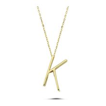 Glorria CM0472-K Altın 3 Boyutlu Harf Kolye