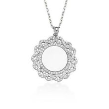 Glorria DT0406 Gümüş Taşlı Plaka Kolye