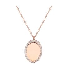 Glorria NP0161 Taşlı Oval Gümüş Kolye