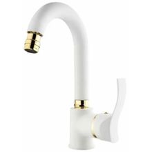 GMS AKD301 Akdeniz Beyaz Altın Kuğu Lavabo Musluk Bataryası