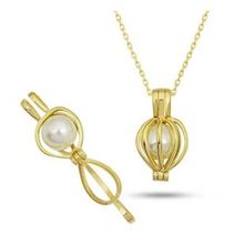 GMS Gold Beyaz İncili Kadın Gümüş Kolye