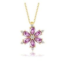 GMS Gold Mor Lotus Çiçeği Kadın Gümüş Kolye