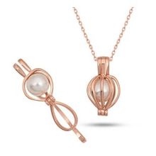 GMS Rose Beyaz İncili Kadın Gümüş Kolye