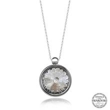 GMS Swarovski Crystal Taşlı Çerçeveli Kadın Gümüş Kolye