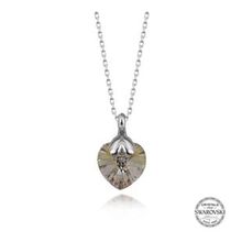 GMS Swarovski Crystal Taşlı Kalp Kadın Gümüş Kolye