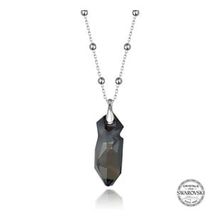 GMS Swarovski Crystal Taşlı Top Zincir Baget Gümüş Kadın Gümüş Kolye