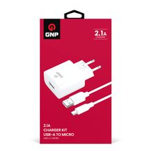 GNP 2.1 mAh Micro USB Beyaz Kablo ve Şarj Cihazı