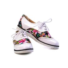 Goby GNG303 Flowers Oxford Beyaz Ayakkabı
