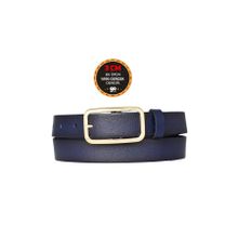 GoDeri 3 cm-105 cm Deri Gold Tokalı Lacivert Kadın Kemeri