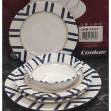 Göksan Mutfak 4163 Desenli Lüks 24 Parça Porselen Yemek Takımı