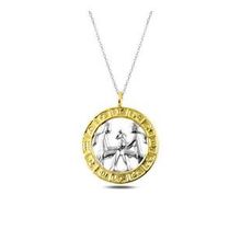Gold Gümüş İkizler Burcu Kolye
