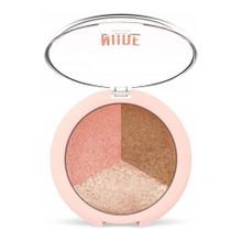 Golden Rose Nude Look Baked Trio Face Powder Pudra