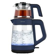 Goldmaster Alman Schott Cam Demlikli ve Geniş Gövdeli Çay Makinesi ve Led Işıklı Su Isıtıcısı