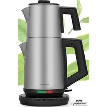 Goldmaster Dore İnox XL 2200 Watt Patentli Damlatmayan Tasarımı Paslanmaz Çelik Çay Makinesi ve Su Isıtıcısı