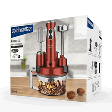 Goldmaster Elenamax Vişne Kırmızı 1000 Watt Hız Ayarlı %100 Bakır Motor 5 In 1 Mutfak Robotu Multi Blender Seti