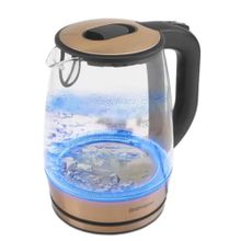 Goldmaster Honey Rose Gold Paslanmaz Çelik 2200 Watt 1.7 lt Işıklı Beyaz Cam Kettle Su Isıtıcı