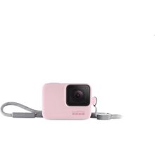 GoPro Hero 5-6-7 Uyumlu Bileklik ve Boyunluklu Pembe Silikon Kılıf