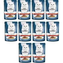 Gourmet 10x85 gr Perle Izgara Sığır Kedi Konservesi