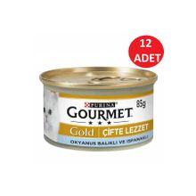 Gourmet 12x85 gr Gold Çifte Lezzet Okyanus Balıklı ve Sebzeli Kedi Yaş Maması