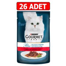 Gourmet 26x85 gr Perle Izgara Sığır Yaş Kedi Maması Konserve
