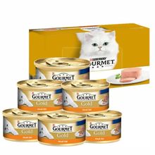 Gourmet Gold 6x85 gr Gold Kıyılmış Hindili Yetişkin Konserve Kedi Maması